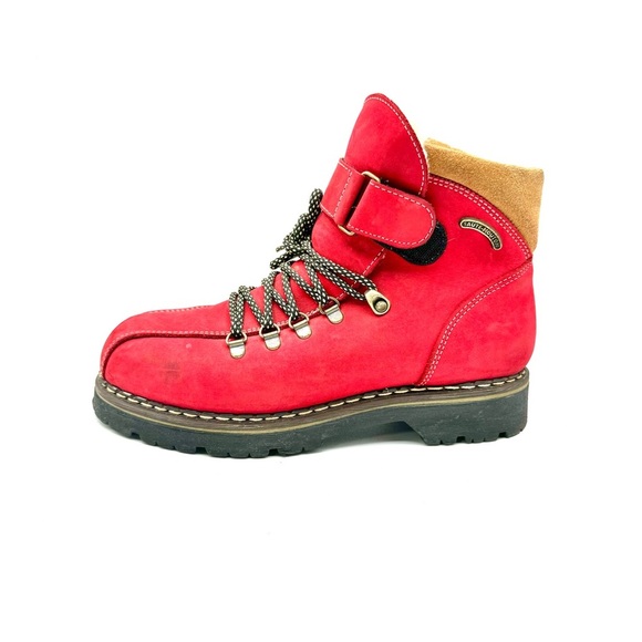 SAUTE MOUTON VINTAGE RED WINTER LEATHER BOOTS - HIKING BOOTS - MADE IN CANADA - Picture 15 of 15